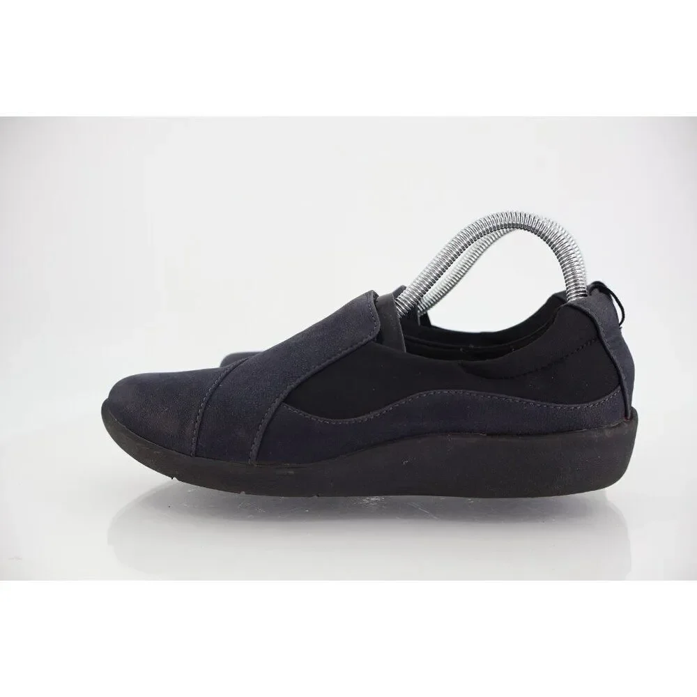 Clarks Women's Sillian Paz Loafer Size 7 Slip On Casual Shoe Blue Flats